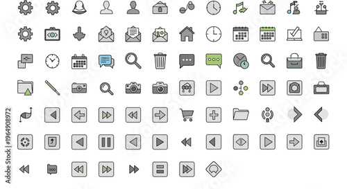 Collection of various computer icons.