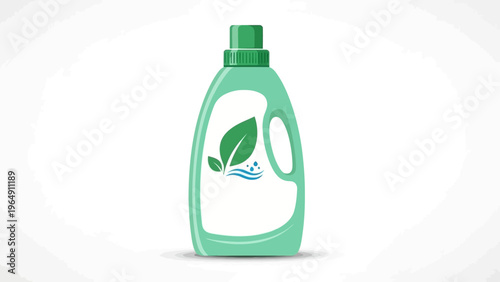Green Plastic Laundry Detergent Bottle Packaging.