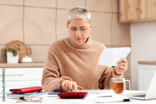 Mature woman in debt with p...