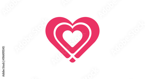 Pink heart symbol love icon.