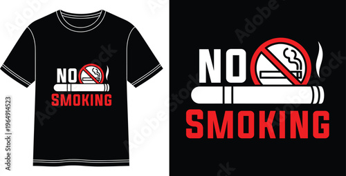 No smoking t shirt design with prohibition symbol