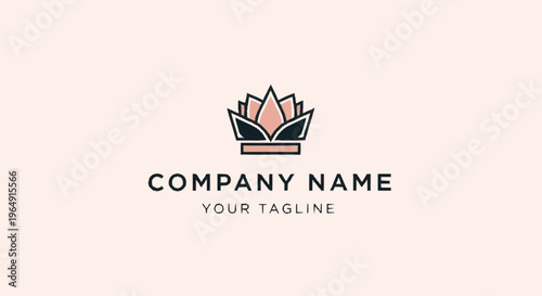 A minimalist lotus flower logo design.