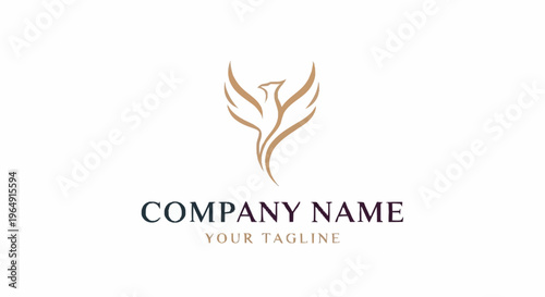 Company logo template with stylized leaf design.