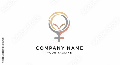Company logo template with gender equality symbol.
