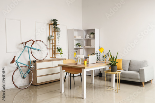 Interior of light home offi...