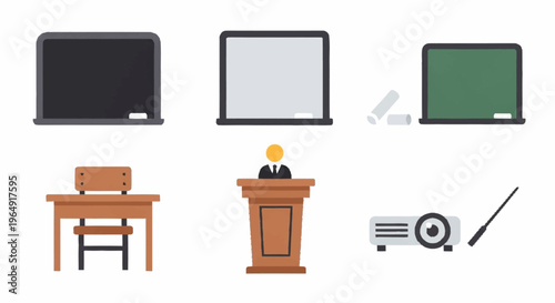 Classroom objects and teaching tools.