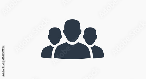 Three People Icon Silhouette Group.
