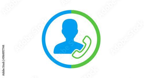 Blue silhouette person with phone.