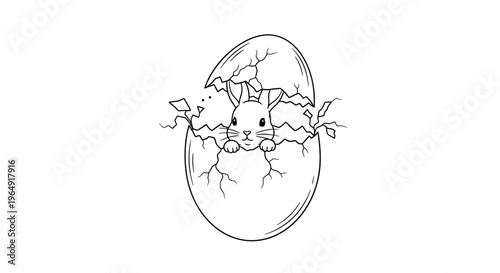 Cracked broken egg with roots growing.