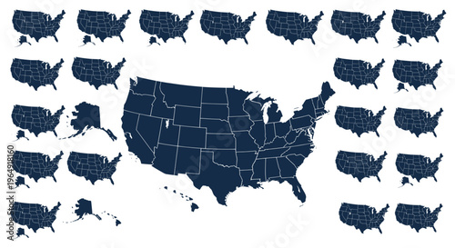 United States Map Collection: USA States Outline Graphics