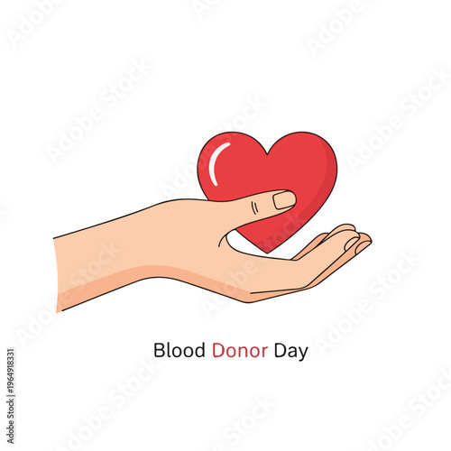 Blood Donation Illustration a Hand Giving a Heart