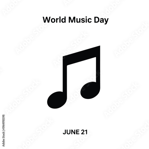 Music Note Icon for World Music Day Celebration