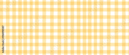 Yellow gingham pattern background. Minimalist watercolor buffalo check plaid texture for fabric, wallpaper, wrapping paper, and cute summery aesthetic design.