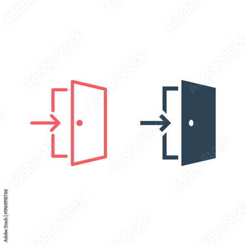 Door Icons set in trendy flat style isolated symbol for your web site design, logo, app, UI. Vector illustration.