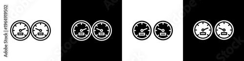 Speedometer black and white icon design concept	

