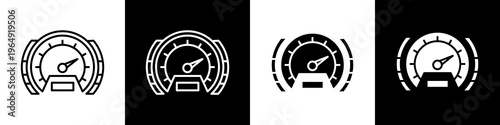 Speedometer black and white icon design concept	
