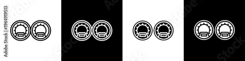 Speedometer black and white icon design concept	
