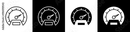 Speedometer black and white icon design concept	
