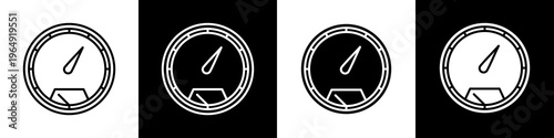 Speedometer black and white icon design concept	
