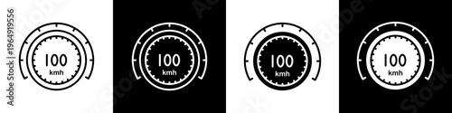 Speedometer black and white icon design concept	
