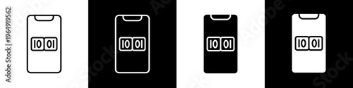 Analog  time black and white icon design concept	
