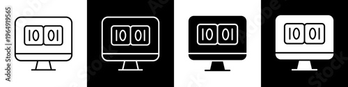 Timer black and white icon design concept	
