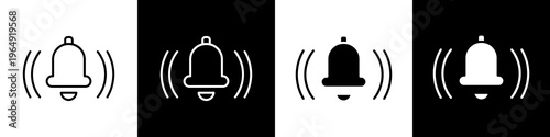 Notification black and white icon design concept	
