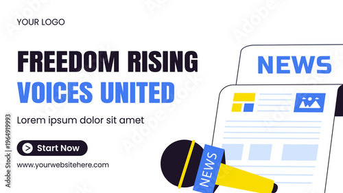 Flat Cartoon Hand Drawn Social Media Thumbnail Background World Press Freedom Day