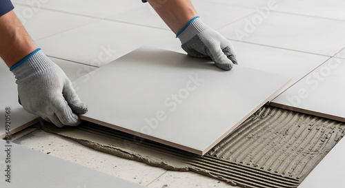Installing modern floor tiles for stylish home renovations project