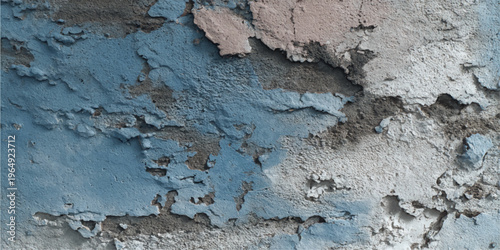 A weathered vintage backdrop featuring aged cracked plaster over a dirty concrete wall and rough brown bark patterns on a grunge textured surface of old painted wood
