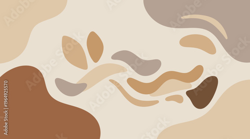 Abstract colorful organic shapes forming a soft, modern composition with pastel blobs.