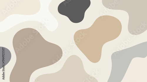 Abstract colorful organic shapes forming a soft, modern composition with pastel blobs.