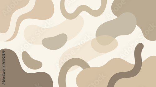 Abstract colorful organic shapes forming a soft, modern composition with pastel blobs.