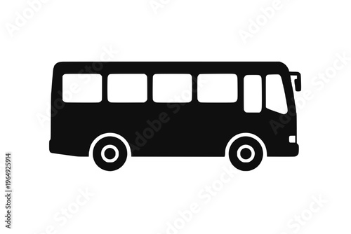 Passenger bus side view silhouette vector illustration