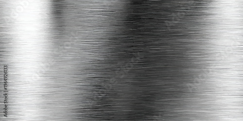 Polished stainless steel plate with a brushed aluminum texture featuring a shiny metallic grey surface and industrial silver pattern for a sleek material backdrop