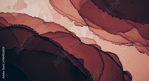 Sophisticated Wine-Toned Alcohol Ink Abstract Layers with Depth Effect