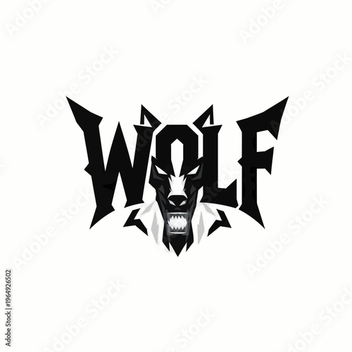 Dynamic and aggressive wolf head logo, perfect for eSports teams, gaming brands, or any organization seeking a fierce and powerful predatory animal emblem with a strong, modern identity