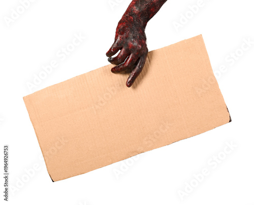 Hand of zombie with blank c...
