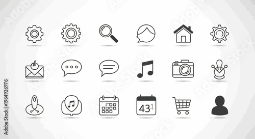Collection of various web icons.