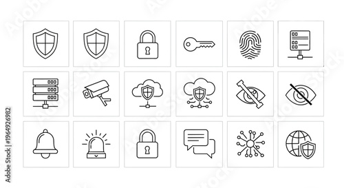 Security icons for digital protection.