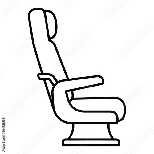 Line drawing of a reclining chair with armrest  simple design icon