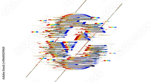 Abstract digital glitch art representing data corruption or technological