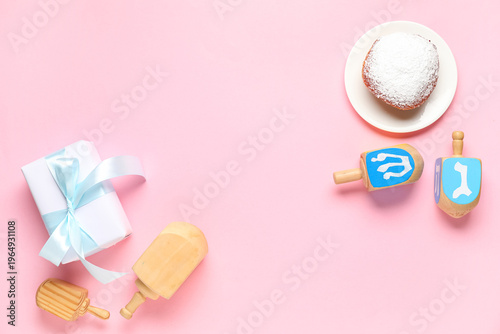Hanukkah composition with d...
