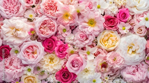 romantic pink floral garden featuring