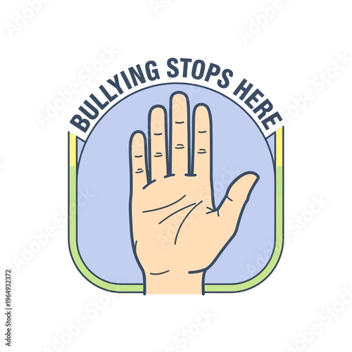 Stop Bullying Sign with Hand Gesture - Bullying Stops Here