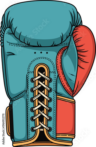 Detailed Illustration of a Boxing Glove with Laces.