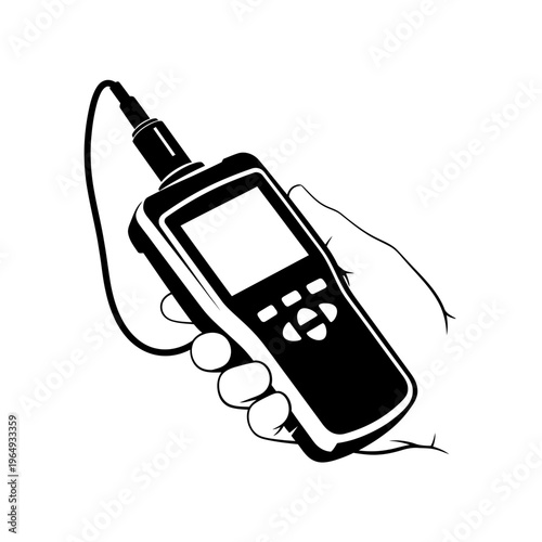 Ultrasonic Thickness Gauge Silhouette: Handheld Metal Tester for NDT Inspection and Engineering Safety