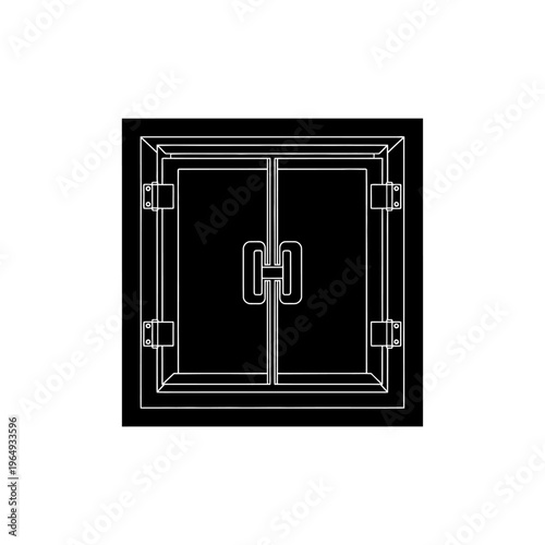 Silhouette of a Cleanroom Interlocking Pass-Through Box for Sterile Material Transfer