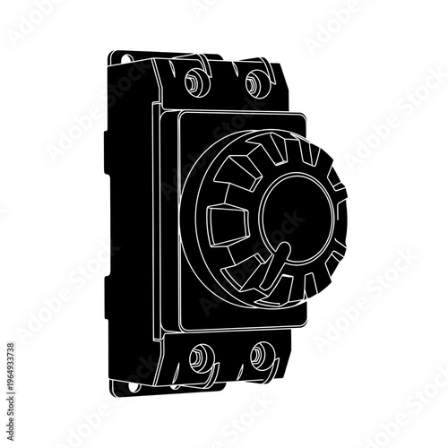 Silhouette of a Direct Current Disconnect Switch for Solar Panel Safety and Isolation