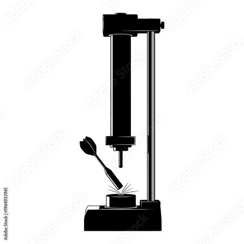 Silhouette of a Vertical Tube Falling Dart Impact Tester for Polymer Material Strength